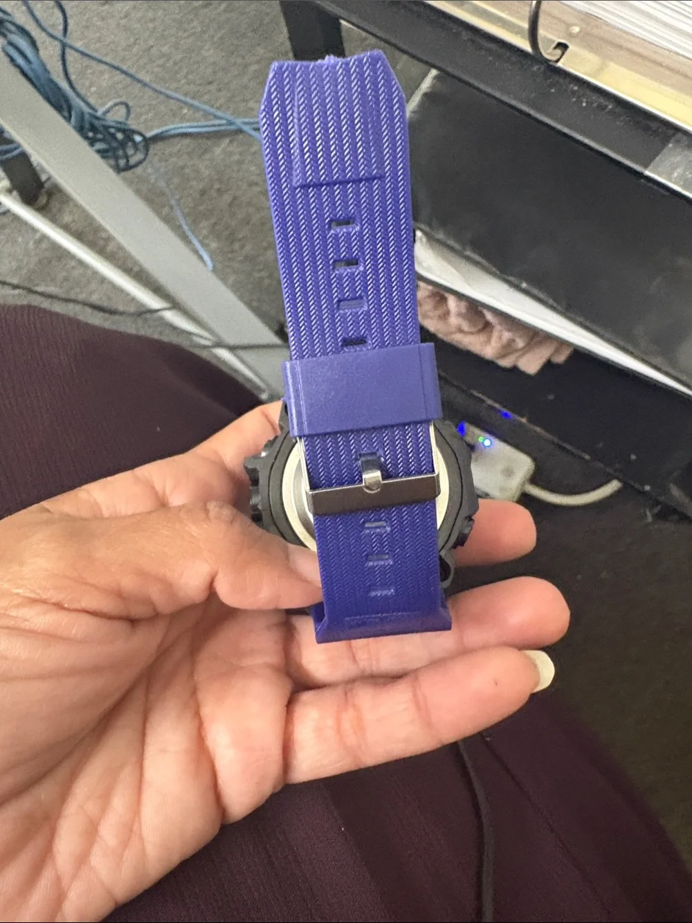 Sport Watch - Black and Purple Rugged Digital-Analog Watch